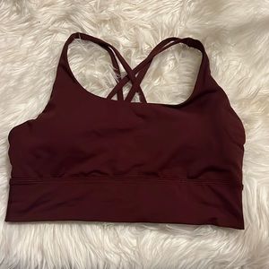 Lululemon Energy longline bra size 8 in Red Merlot